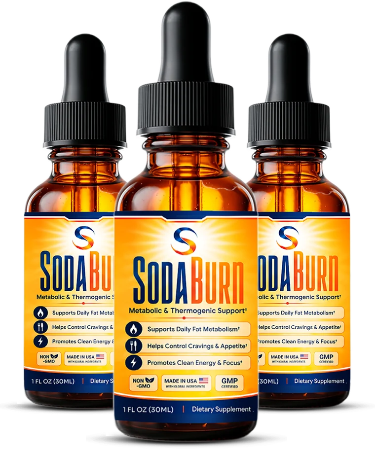 SodaBurn metabolic thermogenic drops three-bottle pack